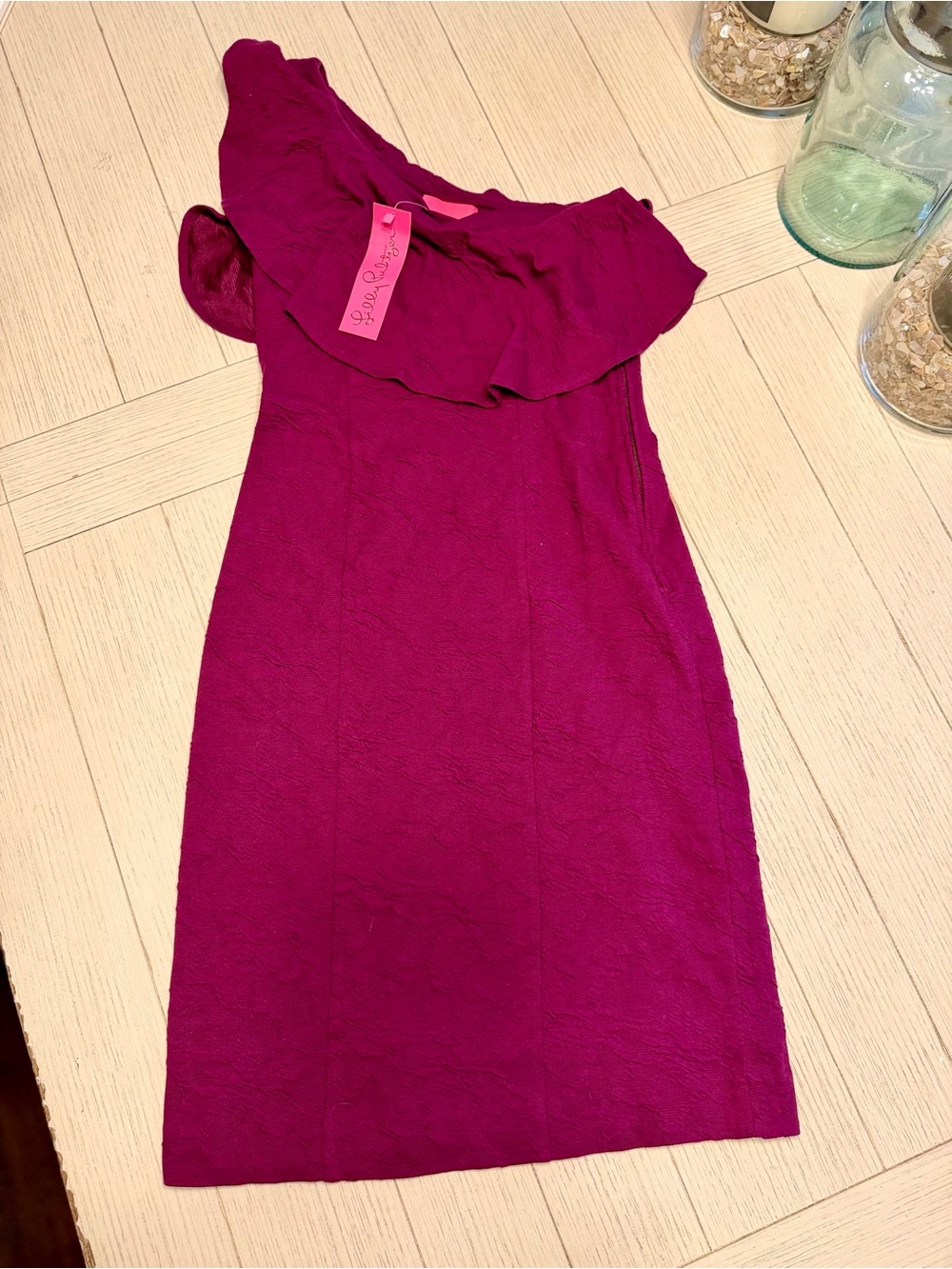 Lilly Pulitzer 0 Bordeaux one shoulder dress - amarena cherry | NWT